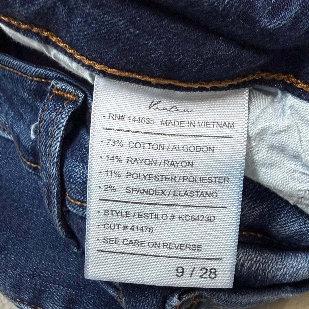 KanCan: Karlee High Rise Ankle Skinny Distressed Blue Jean, Size 28 - Picture 5 of 11